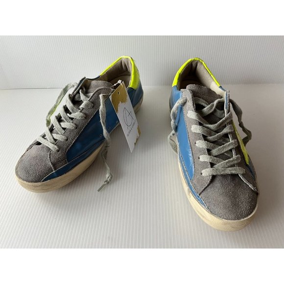 Golden Goose "Superstar" Blue, Gray & Yellow Sneakers, Size 6 (US) 36 (IT) - Picture 2 of 11